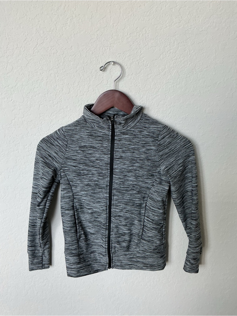 Gray Space-Dye Zip-Up Kids Jacket